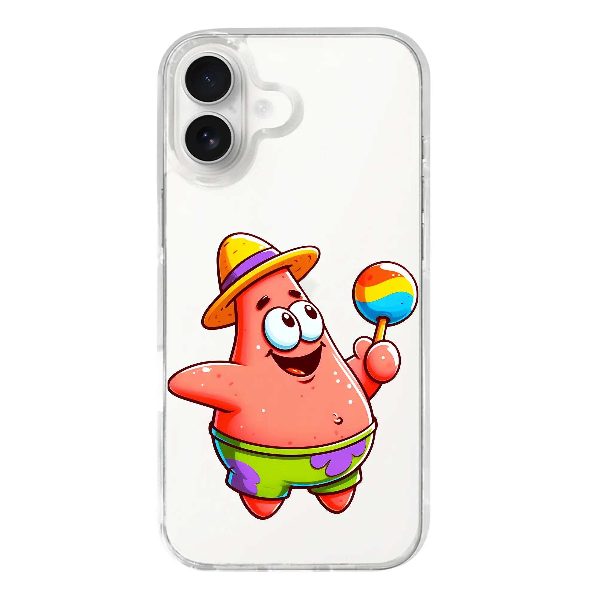 スポンジボブ グッズ パトリック・スター - iPhone 17シリーズ 透明スマホケース – 薄型・耐衝撃・精密フィット保護カバー